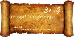 Csungán Györgyi névjegykártya